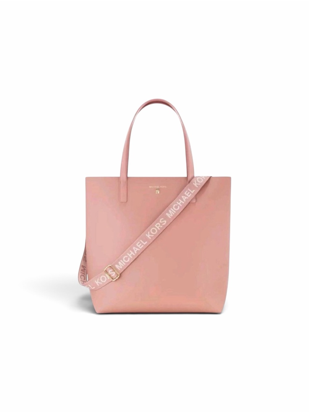 Michael Kors Blush Pink 2-in-1 Tote Crossbody/Shoulder Travel Bag Logo Strap NEW
